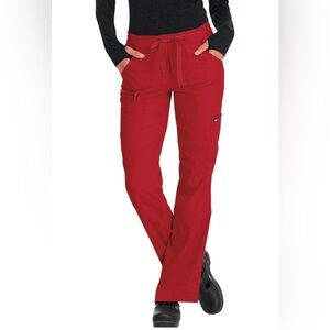 Koi Lite Womens Mechanical Stretch Slim Fit Scrub Pants Red Large Reg